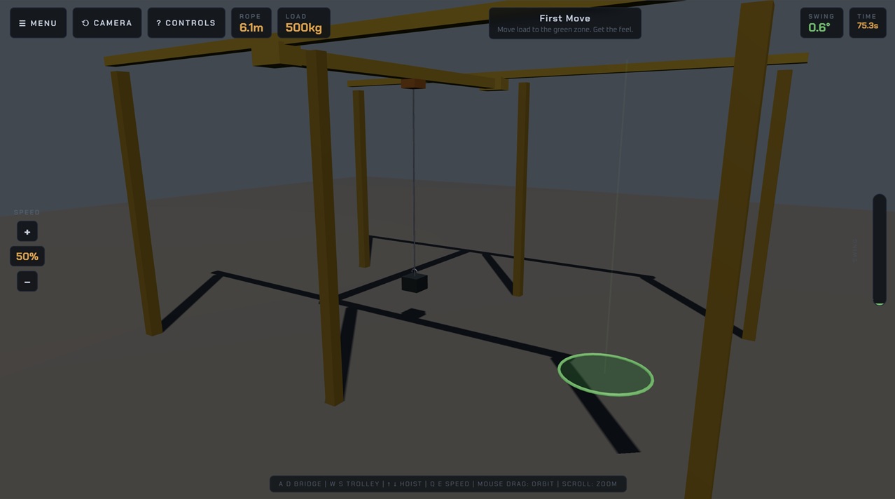 Overhead-crane rig simulator